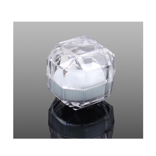 Factory Direct Supply Transparent Crystal Felt Lining Stainless Steel Ring Box Earring Stud Earrings Accessories Box