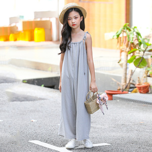 2020夏季童裤爆款 女童连体裤韩版 中大童百搭背带裤外贸厂家批发