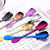 Cartoon coffee mixing stick stainless steel, dessert spoon, fork, Birthday gift