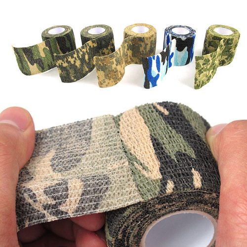 Factory direct sales outdoor camouflage bandage non-woven self-adhesive elastic bandage camouflage bandage available for wholesale