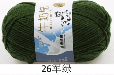 Пряжа Milk Cotton — моток 5-слойная средней крупности, 50 г, доступно 91 цвета