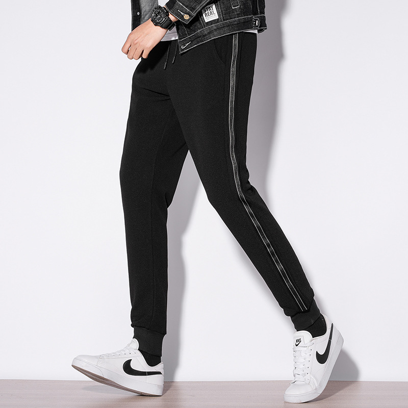 Casual pants Webbing Feet Stretch pants Versatile Self cultivation Korean Edition black Sports pants Metrosexual Spring and summer Thin section