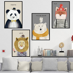 Wall sticker decorative painting style Nordic animal cartoon cute self-adhesive wall wallpaper living room bedroom painting pipe brother