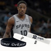 NBA马刺队明星10号德罗赞签名手环圈德玛尔篮球运动夜光硅胶腕带