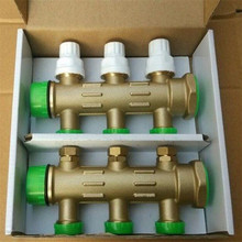 厂家供应水地暖分集水器黄铜锻压一体智能型分水器智能温控分水器