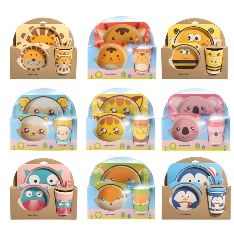 智美多竹纤维儿童餐具套装宝宝分格餐盘创意卡通饭碗餐碗礼品定制|ms