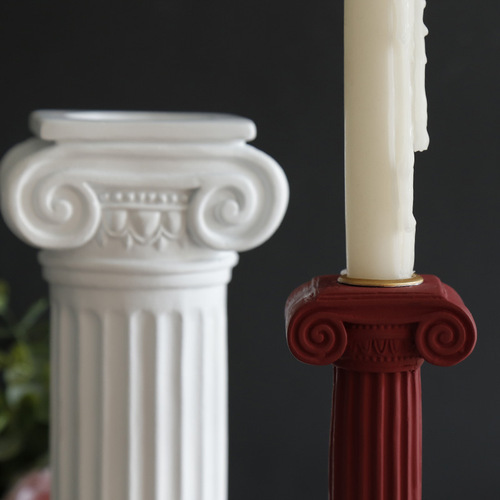 Sophia Ancient Greek Ionian-style Roman column scent candle holder, Morandi color Nordic creative decoration