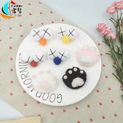 Popular cartoon plush accessories Cute cat claw 3D eyes DIY soft and cute hairpin accessories wholesale