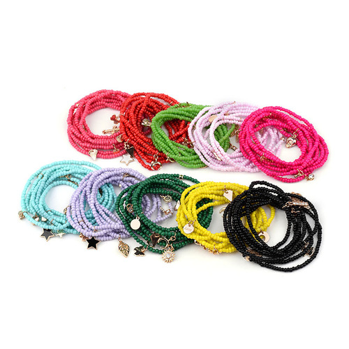 Colorful Miyuki Tila Beads Multi-layer Bracelet for Women DIY Heart Moon Stars Glass Beads Handmade Jewelry