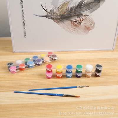 厂家直供3ML丙烯酸颜料DIY12色连体涂鸦 风筝绘画颜料石膏娃娃