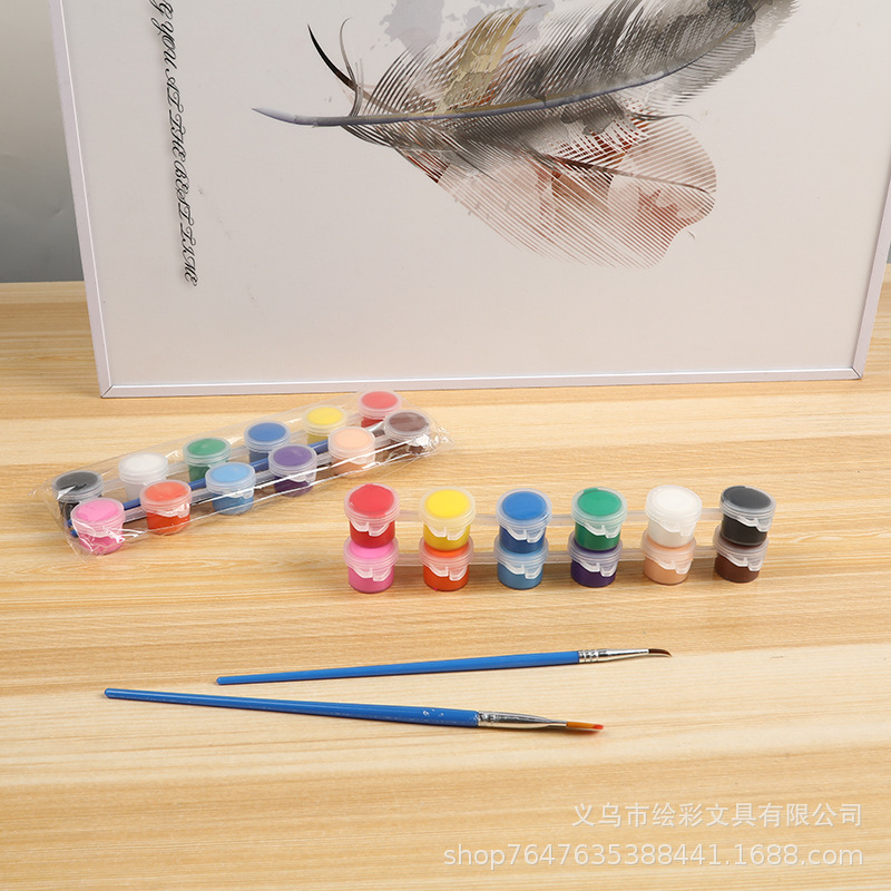厂家直供3ML丙烯酸颜料DIY12色连体涂鸦 风筝绘画颜料石膏娃娃