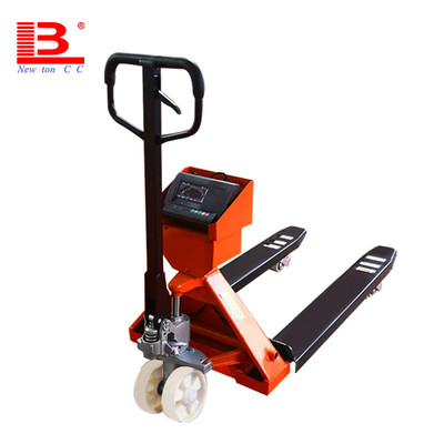 新牛顿叉车电子秤手动托盘搬运车手动液压电子秤叉车称重液压车|ms