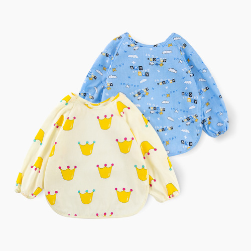 Foreign trade European and American children's smocks, children's painting clothes, baby food pockets, baby reverse dressing, Amazon cross-border supply