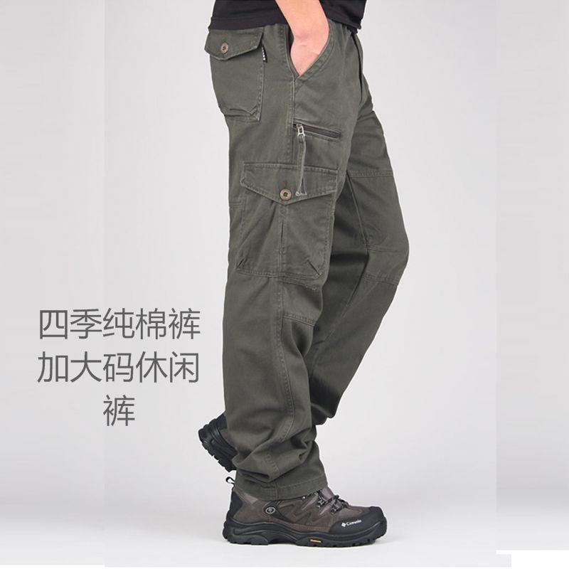 Pantalones de trabajo transfronterizos de AliExpress para hombres, pantalones sueltos rectos y multibolsillos para primavera y verano, deportes de talla grande para jóvenes de moda