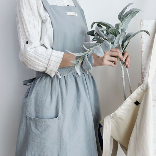 Japanese 2020 new style apron pure cotton simple home kitchen home and outside Nordic style fashionable outer wear cute