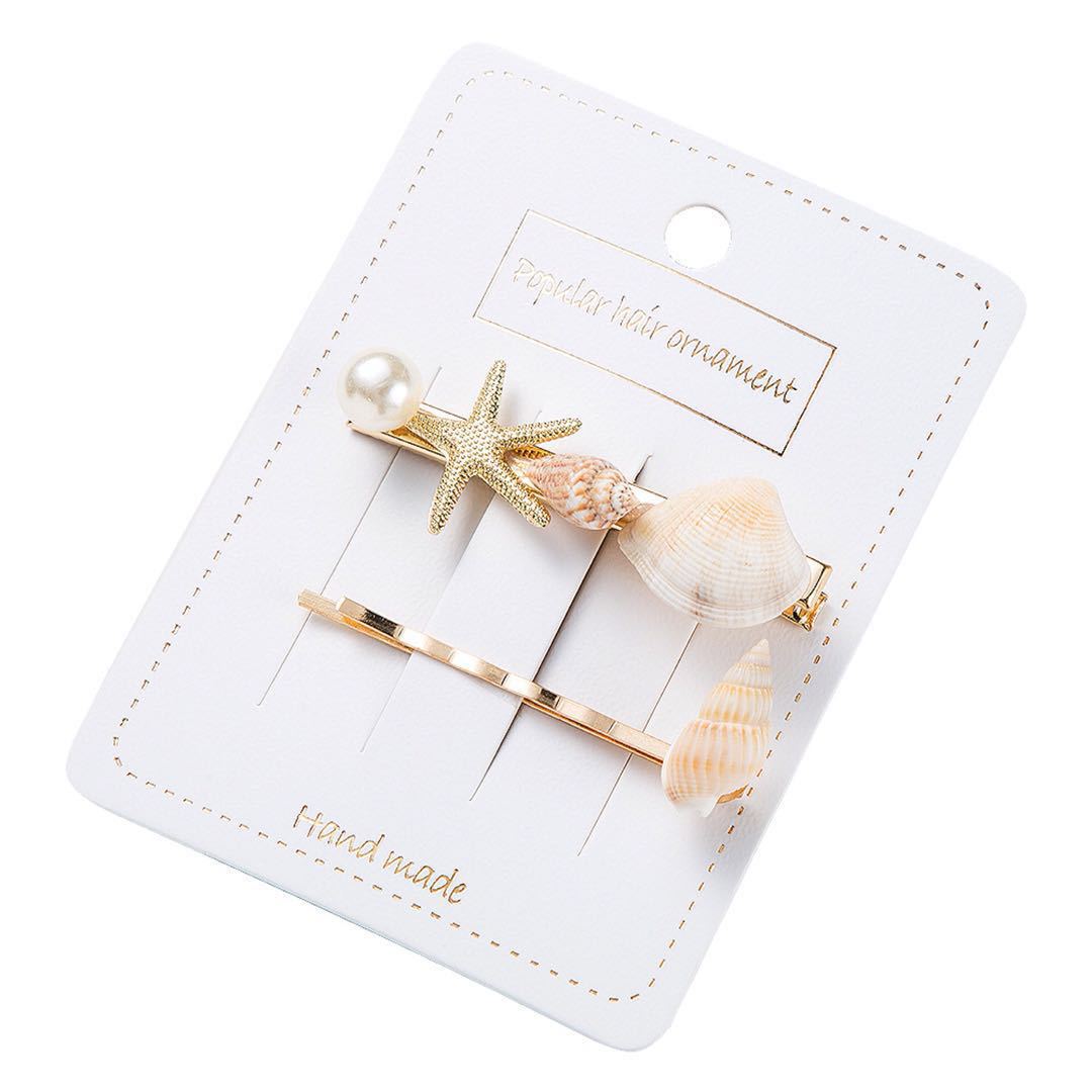 11g Weight Hair Clip Hair Accessories Type 1 Set Quantity Holiday, Travel Occasion Shell Material Shell Pattern All Seasons Season Women's Gender Marine Style Style Marine Style Women's Shell Shell Hair Clip 3
