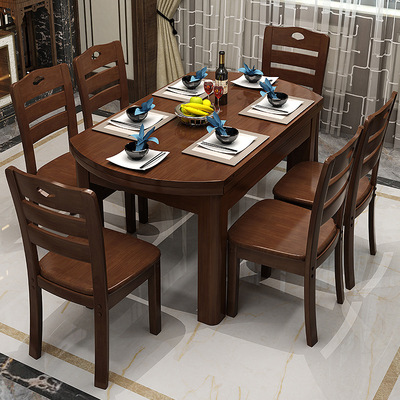 solid wood multi-function table solid wood dining table and chair New Chinese style table Dining Table Having dinner Table household dining table and chair combination