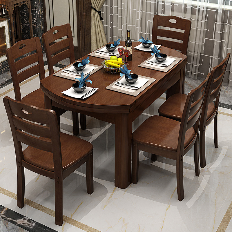 solid wood multi-function table solid wood dining table and chair New Chinese style table Dining Table Having dinner Table household dining table and chair combination