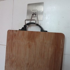 Traceless strong adhesive stainless steel cutting board rack multifunctional kitchen hook wall hanging storage strong nail-free cutting board hook