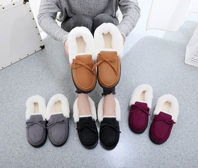秋冬季棉拖鞋女包跟厚底防滑加绒室内外穿孕妇保暖豆豆鞋女月子鞋|ru
