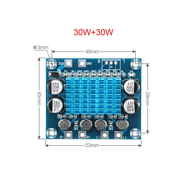 XH-A232 HD цифровая аудиоусилительная плата MP3 модуль усиления 12V/24V, двухканальная 30W