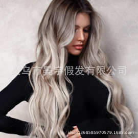 厂家假发批发欧美亚马逊eaby速卖通热卖高温丝假发女卷发一件代发