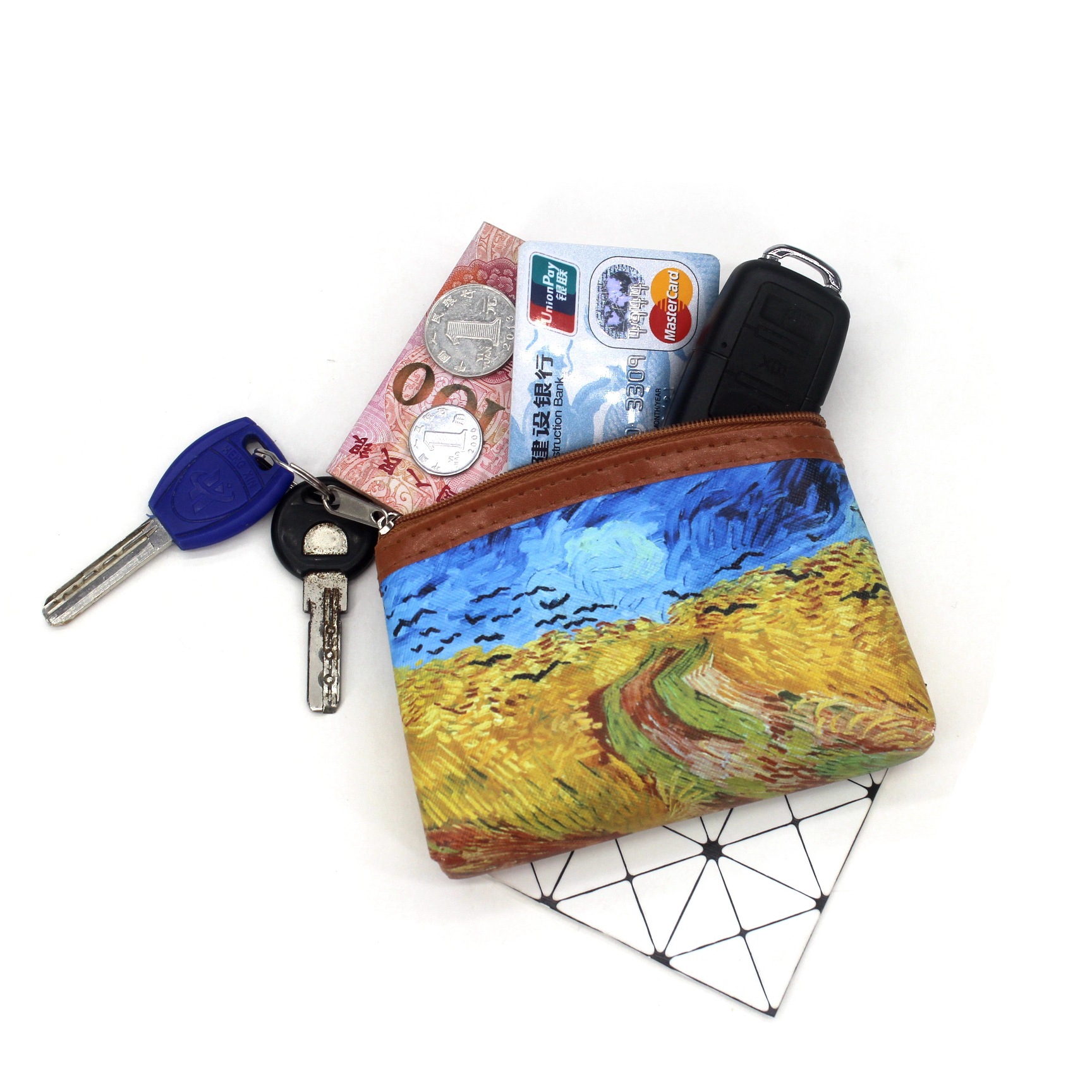Women's Oil Painting Pu Leather Zipper Coin Purses display picture 2