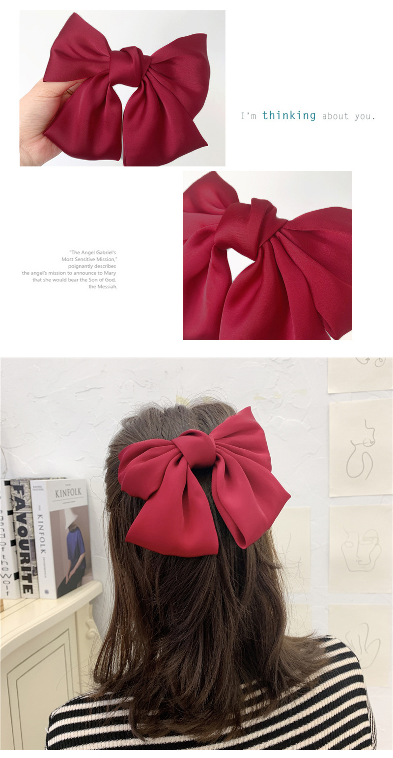 Gorgeous Satin Oversized Double Bow Hair Clip Korean Hair Accessories New display picture 4