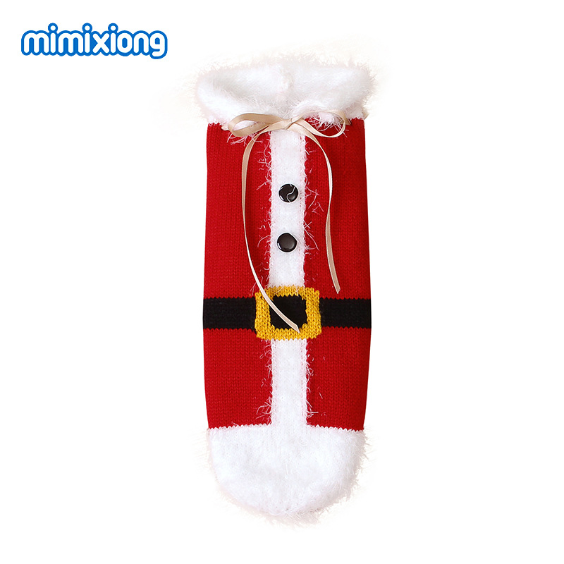 ins热卖款圣诞节装饰酒瓶套香槟红酒创意酒套