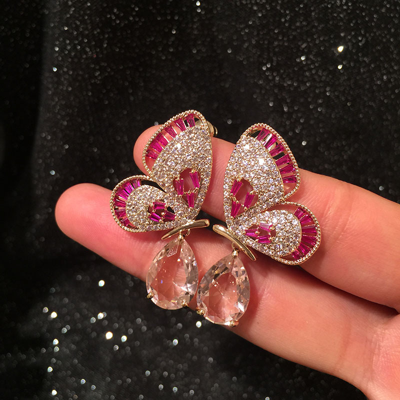 S925 Silver Fashion Luxury Openwork Butterfly Wing Earrings Dinner Dress Accessories Earrings display picture 3