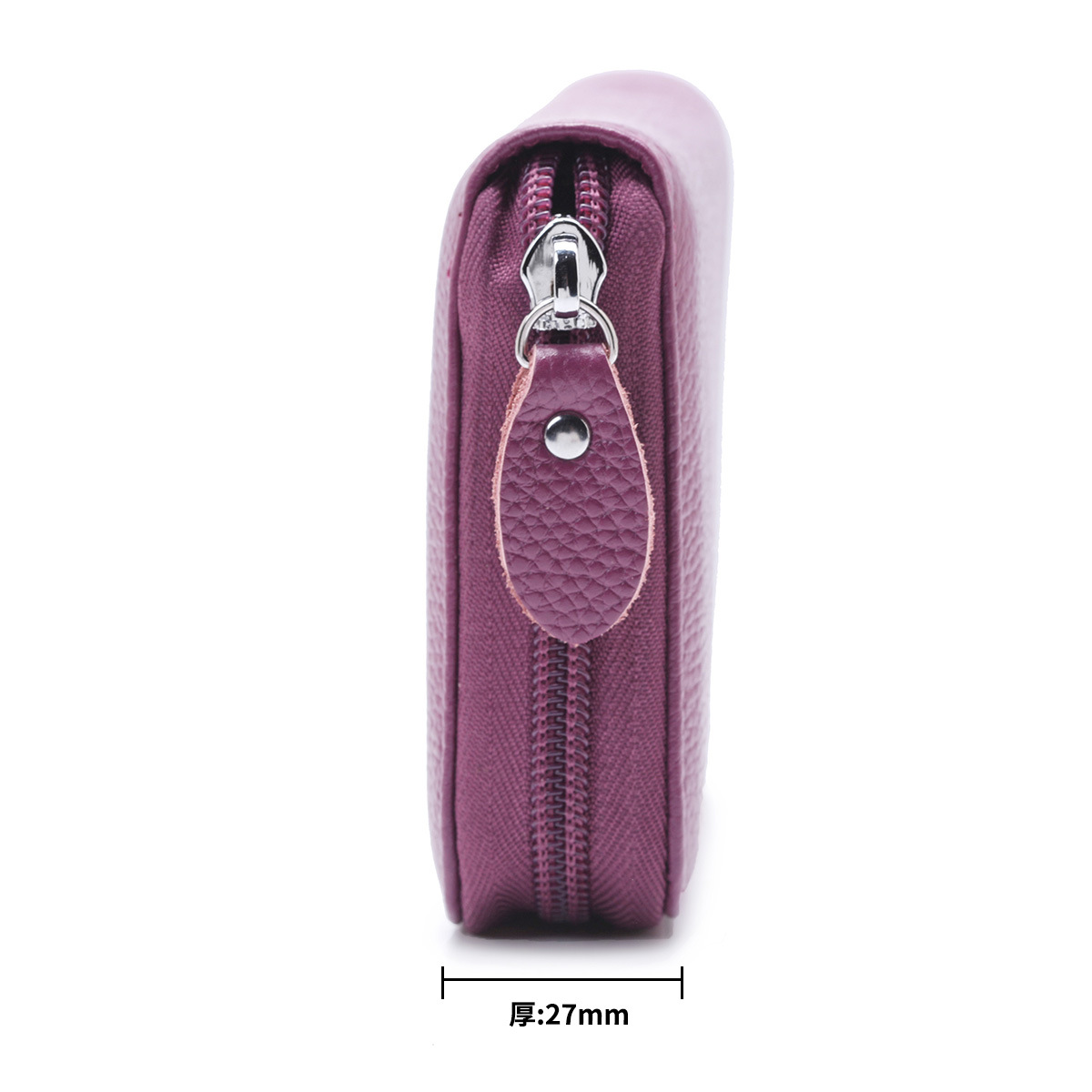 165g Weight Polyester Lining Material Zipper Closure Type Business, Travel Occasion Leather Material Solid Color Pattern Unisex Gender Fashion Style Square Shape Coffee, Pink, Purple, Red, Blue, Black Color Anti-rfid Creative Men's And Women's Leather Long Wallets Multi-function Zipper Wallet 38