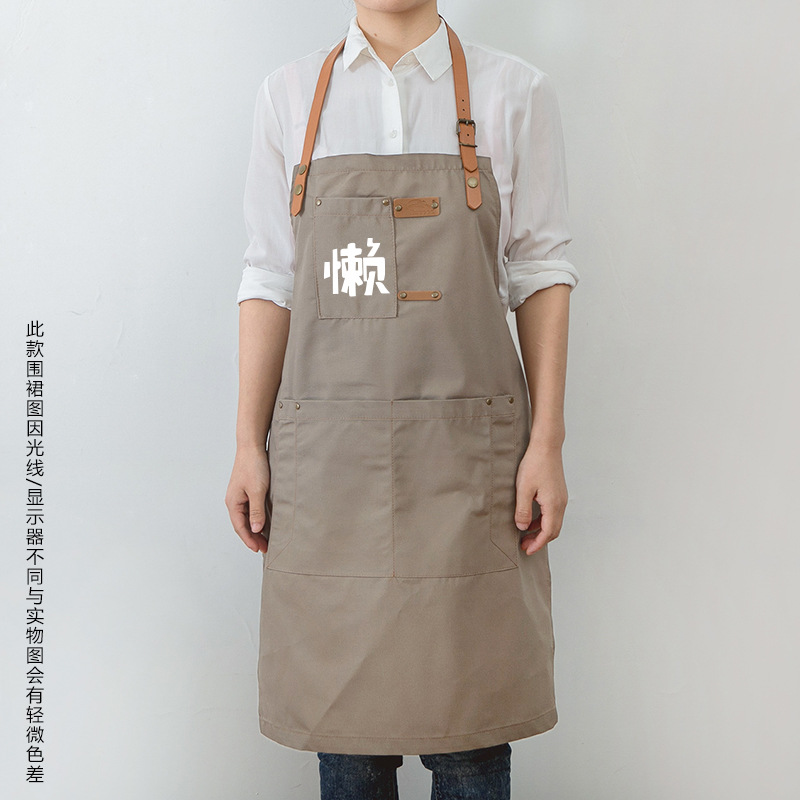 Simple estilo japonés pareja café restaurante chef delantal arte estudiante pintura antiincrustante TRABAJO ROPA logotipo impreso personalizado