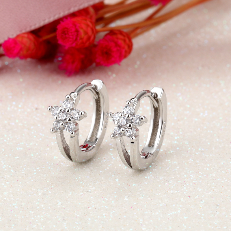 銅耳釘韓版耳環小清新壹周另類定制男女三角形小雪花耳扣飾品批發