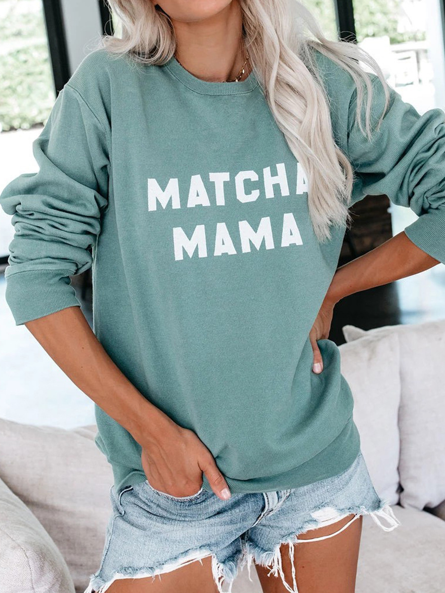 hot-selling autumn and winter new tops women's round neck letter pullover sweater NSAL2867