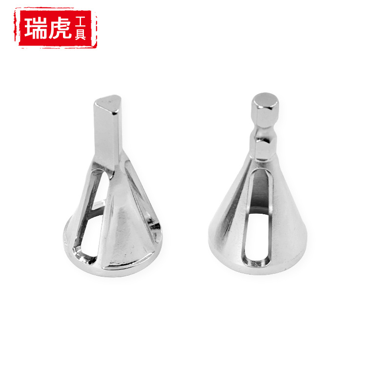 去毛刺外倒角工具 新型倒角器银色六槽三角柄六角柄电钻工具夹头