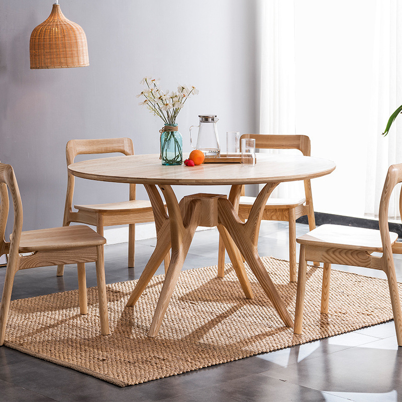 北欧全实木白蜡木原木餐桌椅组合家用小户型日式风格现代简约餐椅