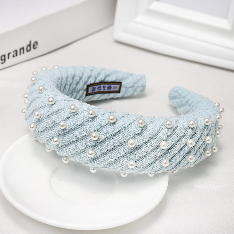 Korea Nail Pearl Headband Simple Sponge Headband Wholesale Headdress display picture 7