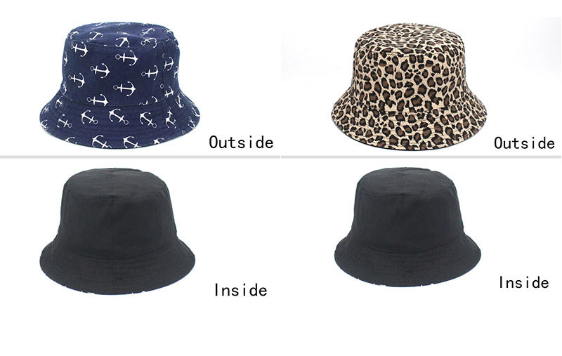 Cappello a pescatore donna leopardo con ricamo ananas_voghion.com