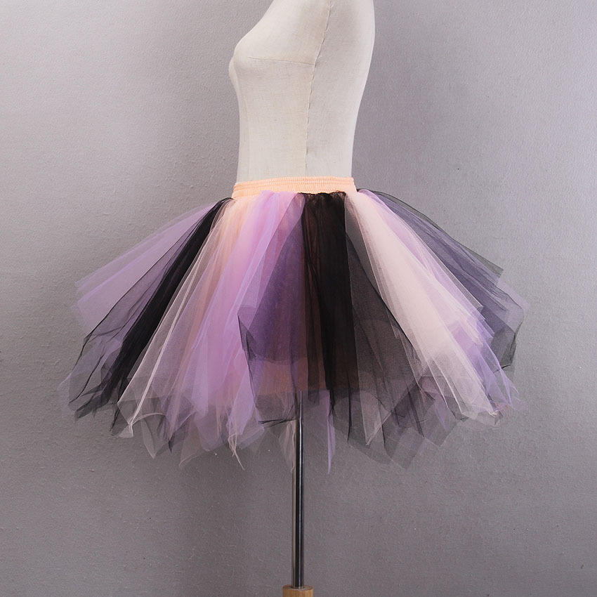 Candy color multi-color de media longitud pettiskirt estudio fotografía de la boda media-longitud pequeña falda de color de la falda de apoyo
