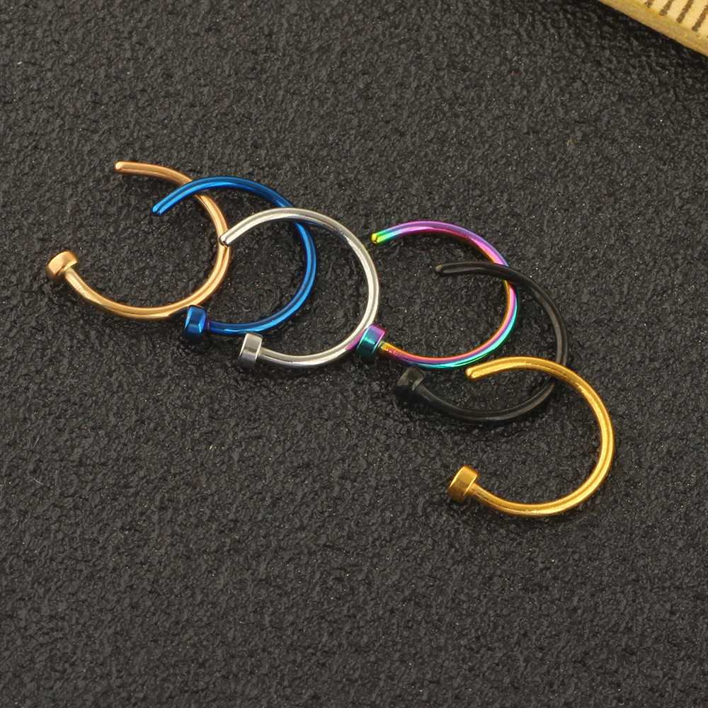 Stainless Steel C-Shape Nose Ring Nose Stud 6 Color Mixed Set - Popular Body Piercing Jewelry for Europe and US Amazon Supply detail image 10