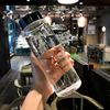 Korean G small fresh glass cup cute transparent My bottle cup high borosilica leakage portable water cup