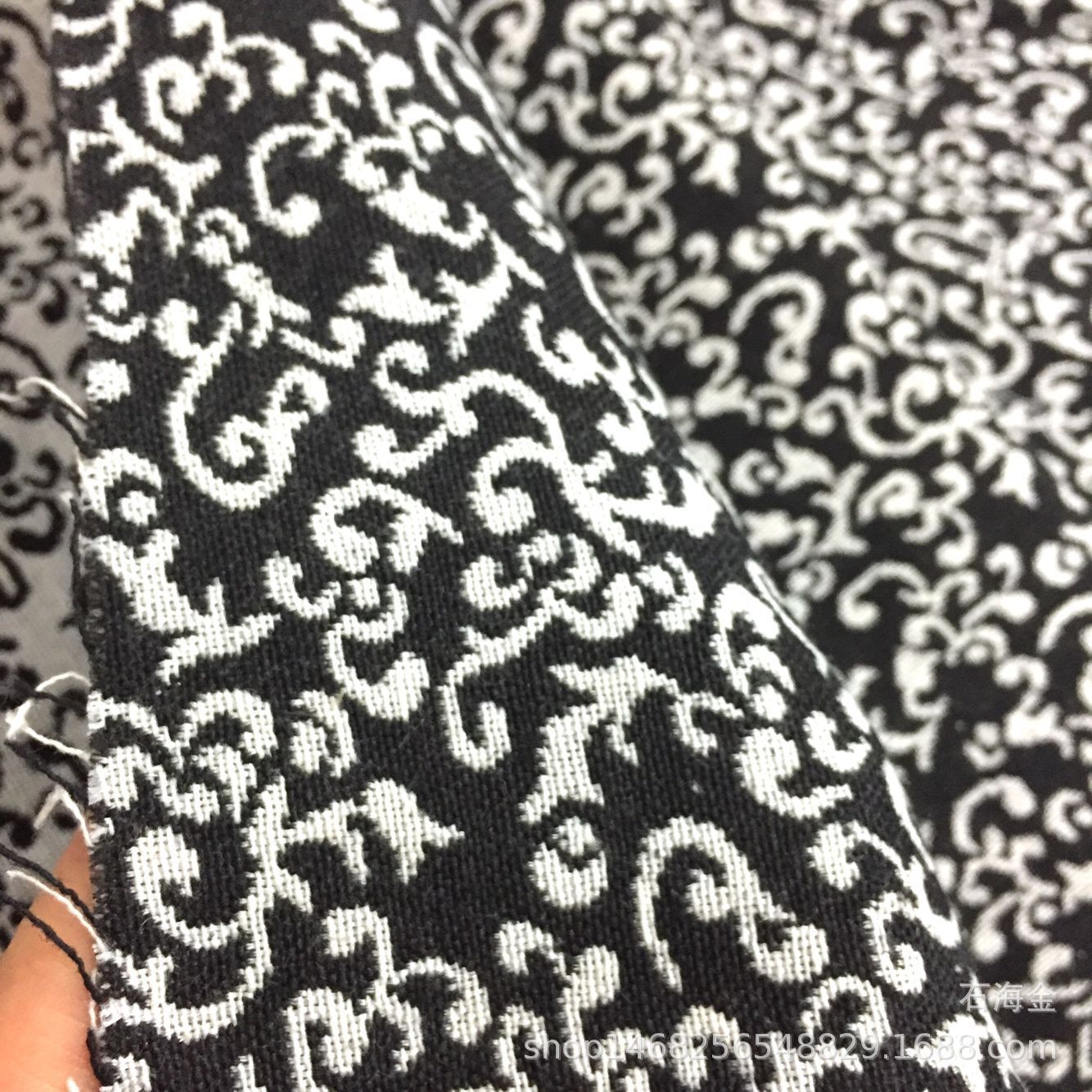 民族风几何方格棉麻装饰布 服装鞋材帽箱包手提包袋沙发抱枕面料