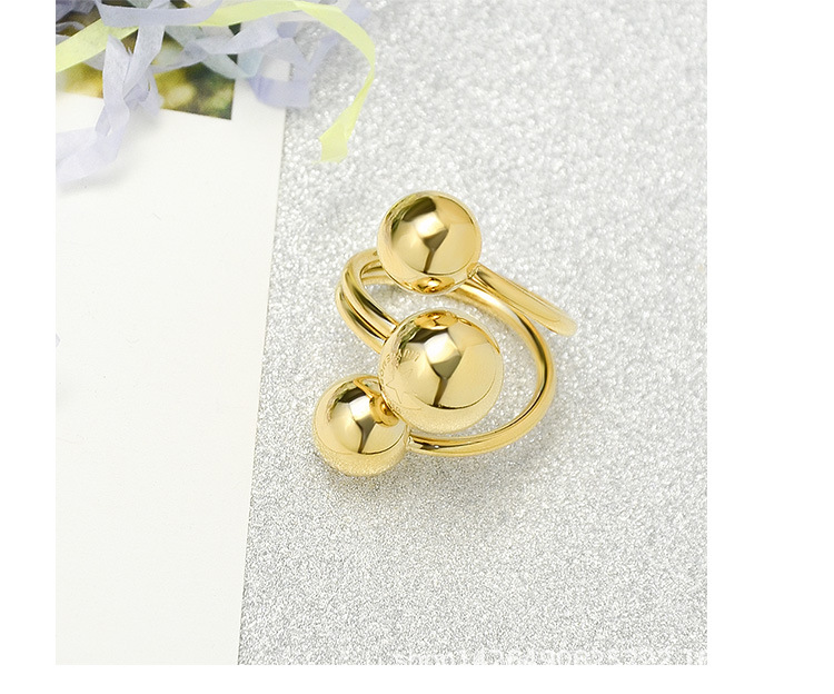 15g Weight No Inlaid Inlay Material Birthday Occasion Titanium Steel Material Geometric Pattern Women'S Gender Plating Design Fashion Style Gold, Silver Color Steel Ball Double Adjustable Ring Pentagram Lucky Ring 7