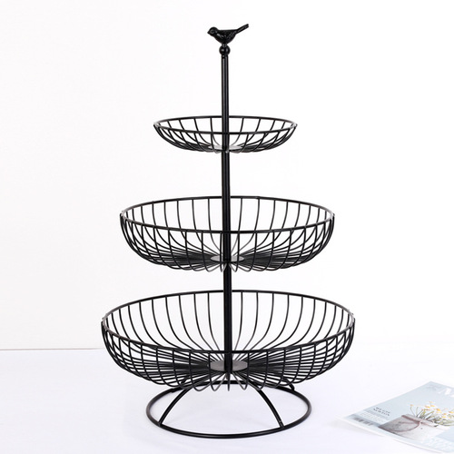 Nordic Modern Living Room Creative Iron Fruit Basket Home Use Three-Layer Fruit Tray Multi-Layer Dry Fruit Tray Snack Storage Basket