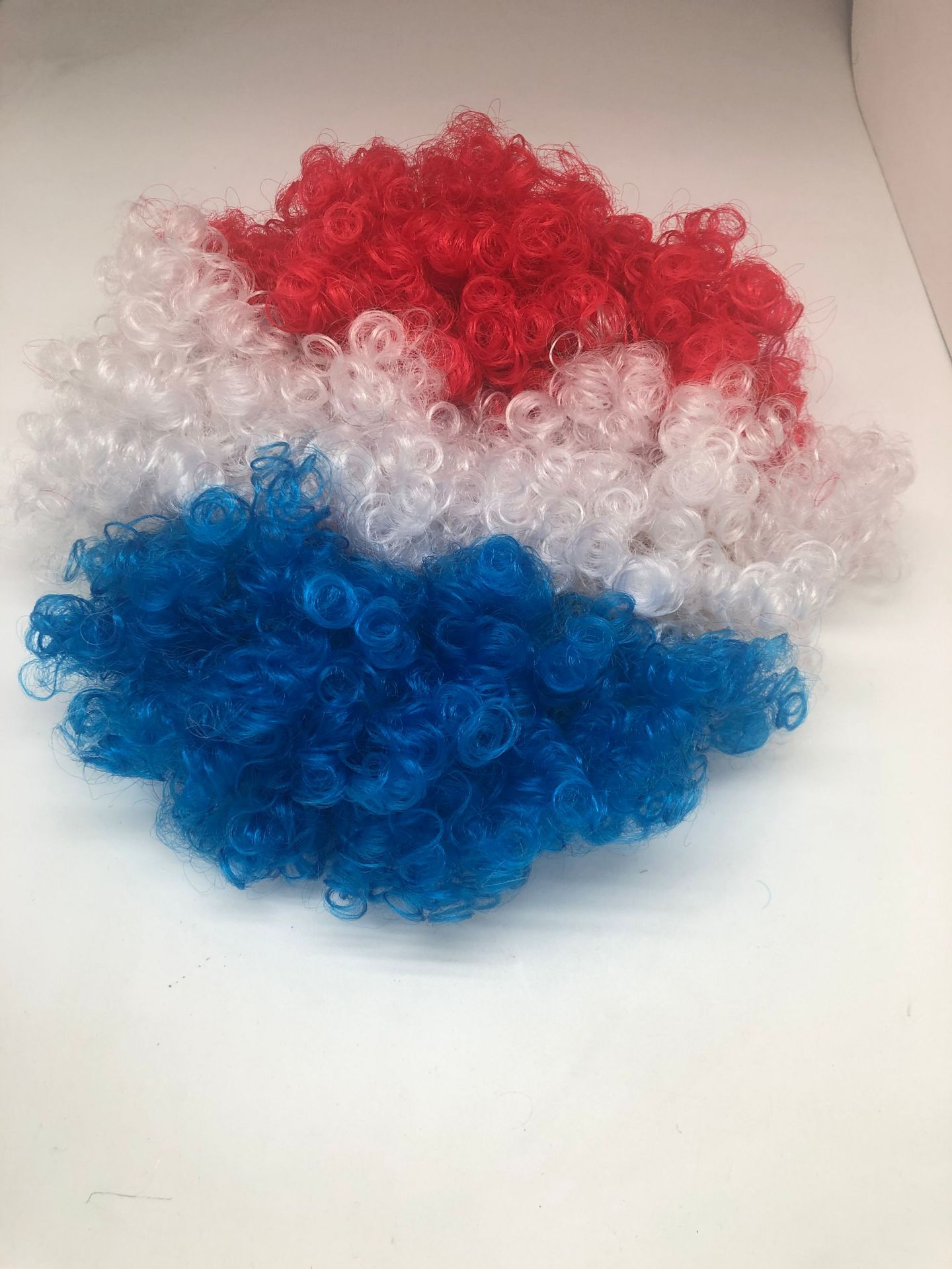 Navidad Halloween fan pelucas de colores pelucas navideñas espectáculo pelucas suministros de baile payaso pelucas