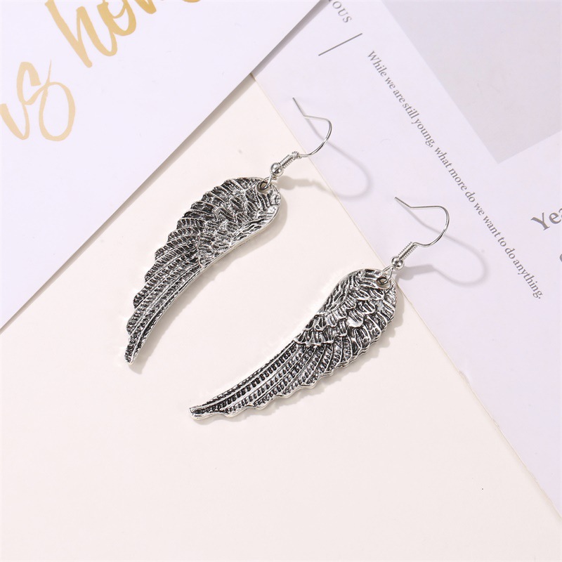 Außenhandel Neue Feder Ohrringe Retro Flügel Ohrringe Ohrringe Damenmode Angel Wings Trend Ohrringe Großhandel display picture 4