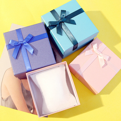 Colorful multi-color pink bow gift box watch box jewelry box gift packaging box custom box gift bag packaging box