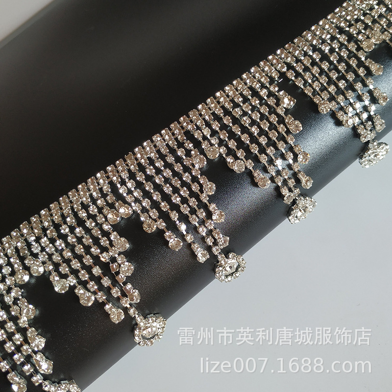 波浪钻链时尚超闪腰带 牛仔裤外套装饰 帽子边装