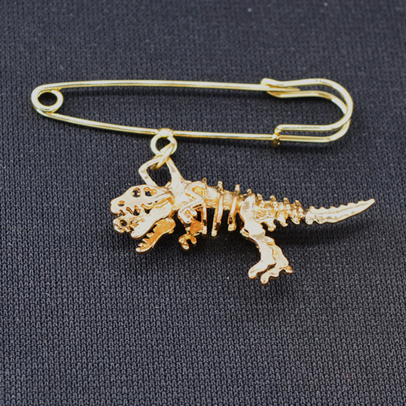 Brooch Anti-glare Buckle Word Pin Fixed Clothes Cardigan Small Dinosaur Pin Brooch Wholesale Nihaojewelry display picture 3