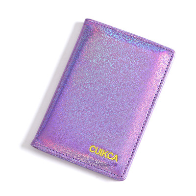 Cross border Korean Edition laser Sequins lady wallet originality PU fresh Passport Holder Multifunctional Wallet Card package